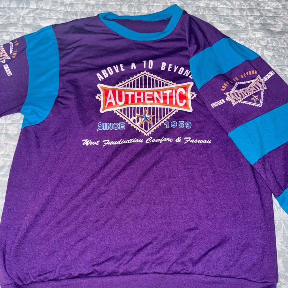 Authentic Men's Purple and Blue Sweatshirt